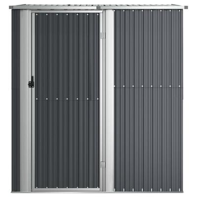 TEMU Garden Shed 180.5x97x209.5 Cm Galvanised Steel Outdoor Storage Shed Garden Storage House For Firewood Garden Tools, Lawn Care Equipment Image
