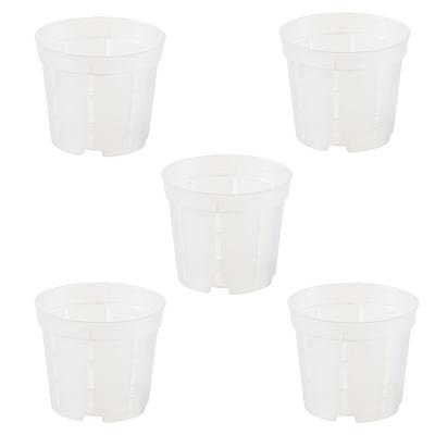 TEMU 5pcs Clear Plastic Orchid Pots With Drainage Holes - Ideal For Indoor And Outdoor Use, Transplanting Orchids, Indoor Planting | Modern Aesthetic | Durable Plastic Image