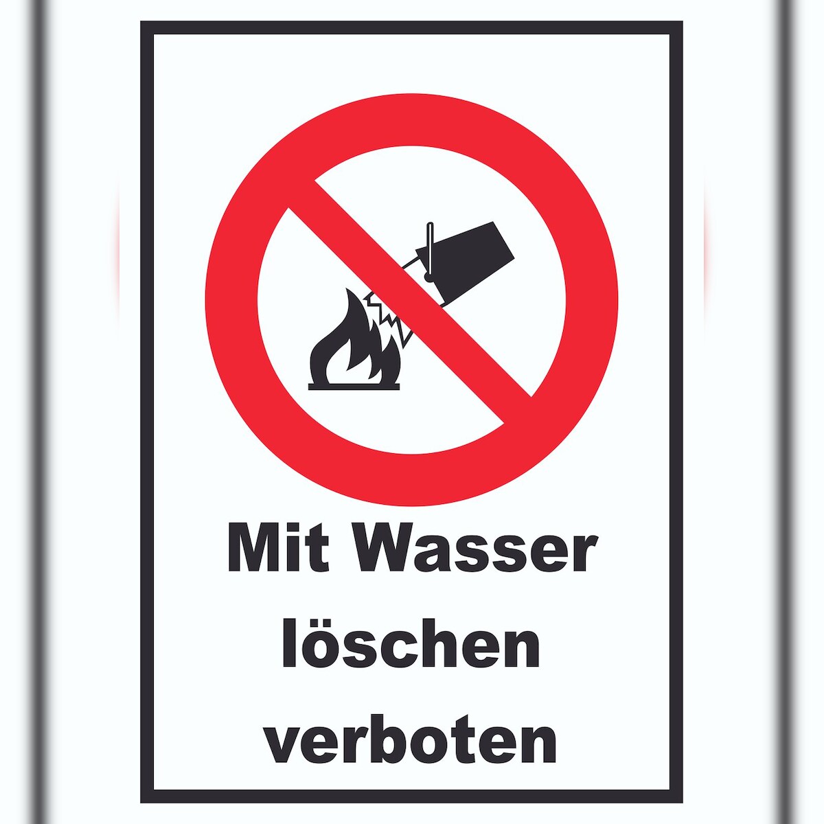 HB-Druck Mit Wasser löschen verboten Schild A6 Rückseite selbstklebend Image