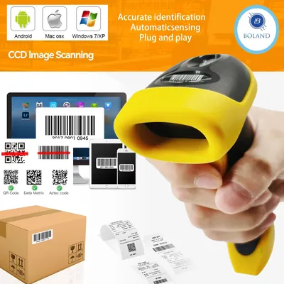 New Wireless 1D 2D Barcode Scanner Wired Wireless Bluetooth QR Bar Code Reader Omni-directional