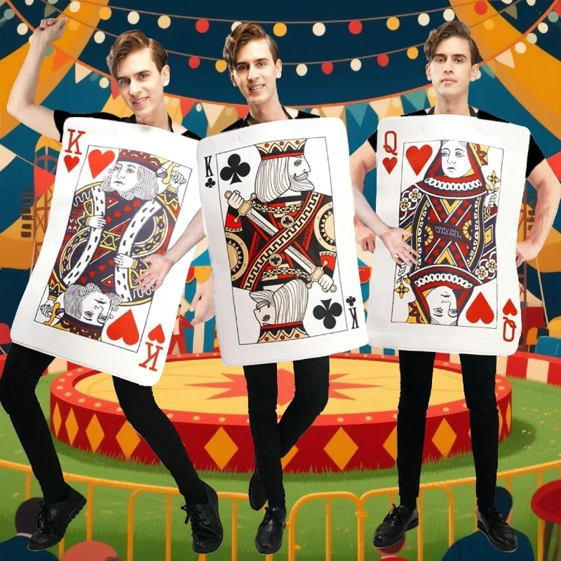 Männer und Frauen Poker Paar Kostüme Königin der Herzen König der Clubs König der Herzen Karneval Lustige Partykleidung Gleicher Stil Image