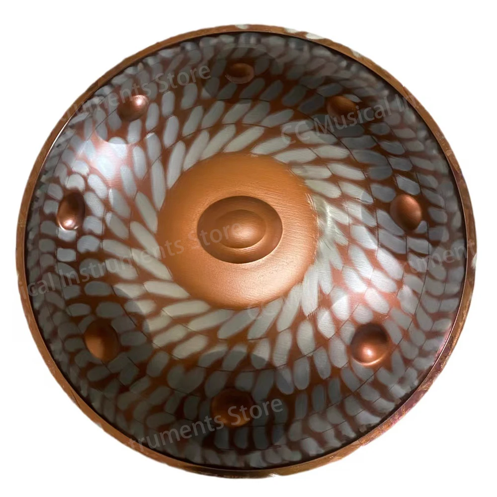 Hochwertige gemusterte Handpan 22 Zoll 432 Hz, 440 Hz D Minor Steel Tongue Drum Yoga Meditation Musik Drums Percussion Instrument Image