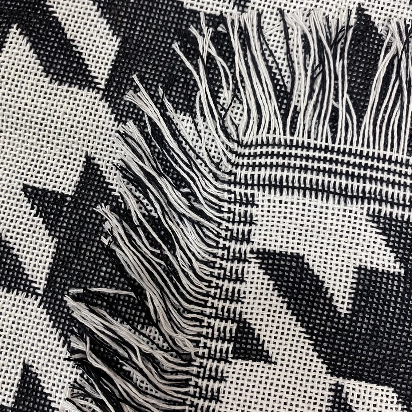 1 Stück schwarz-weiß karierte Sofadecke aus 100 % Polyesterfaser Image