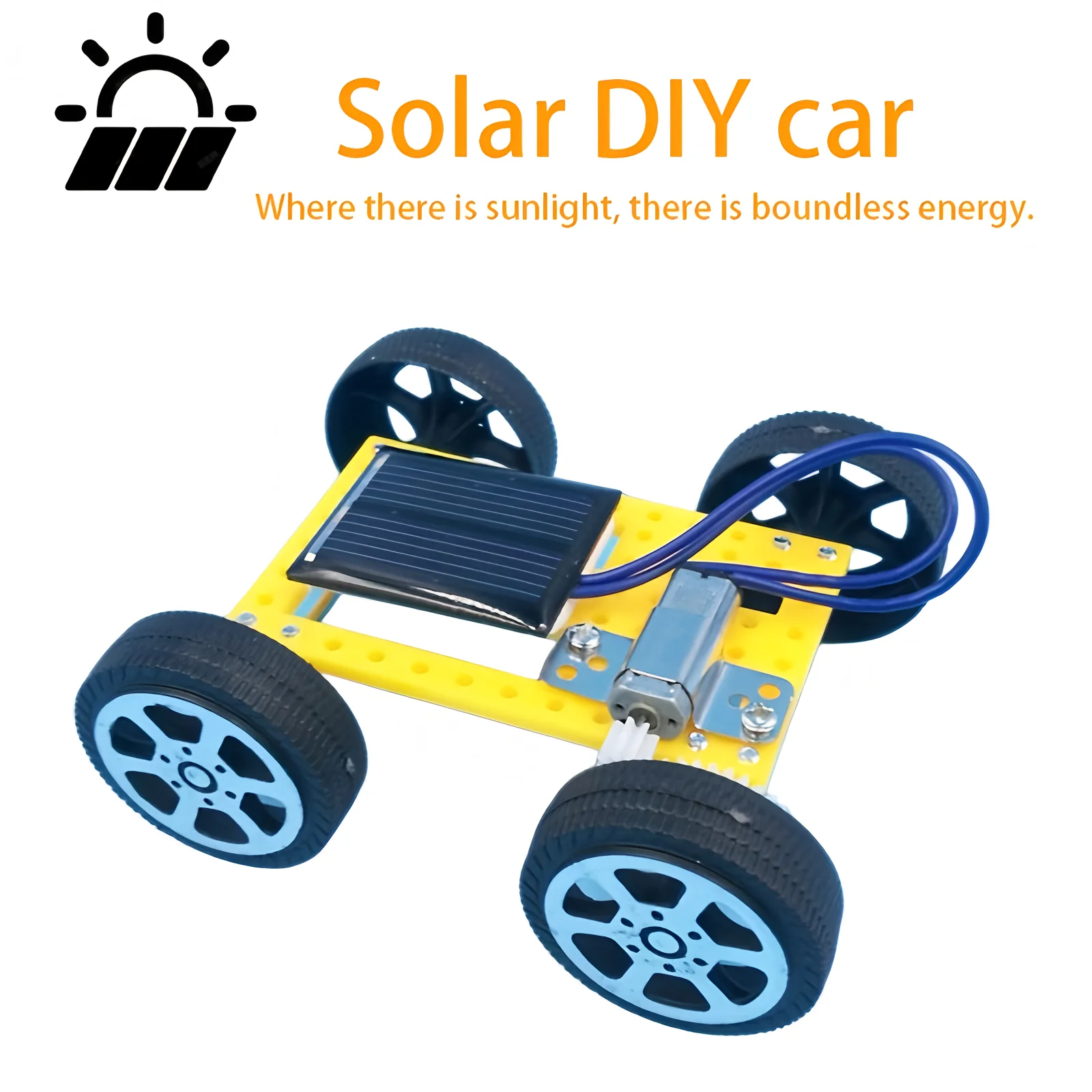Montieren Sie solarbetriebene Automodelle, Lernspielzeug für Kinder, Spielzeug für wissenschaftliche und bildliche Experimente, solarbetriebene Autos, Image