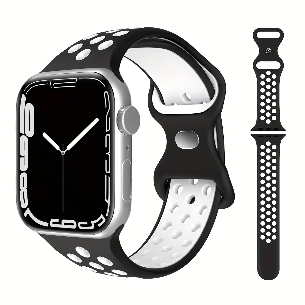 Sport-Silikonarmband für Apple Watch Serie 10 46 mm 42 mm 44 mm 40 mm 45 mm 41 mm 45 44 mm Ultra 2 49 mm Armband iWatch 10 9 8 7 6 SE 5 4 Image