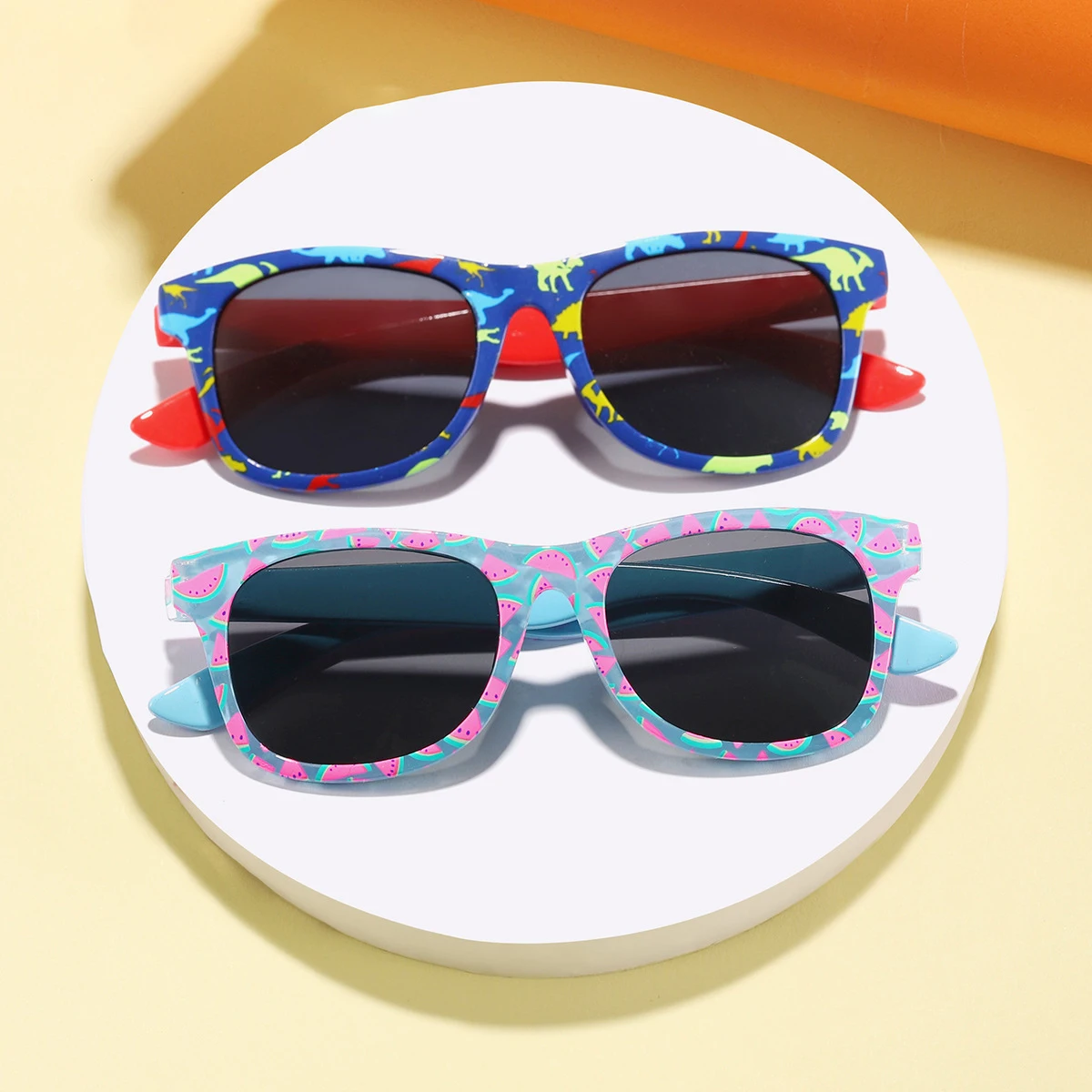 2025 neue Cartoon Bunte Gedruckt Box kinder Outdoor Sonnenschirm Sonnenbrille Cartoon Nette Baby Trendy Sonnenbrille Image