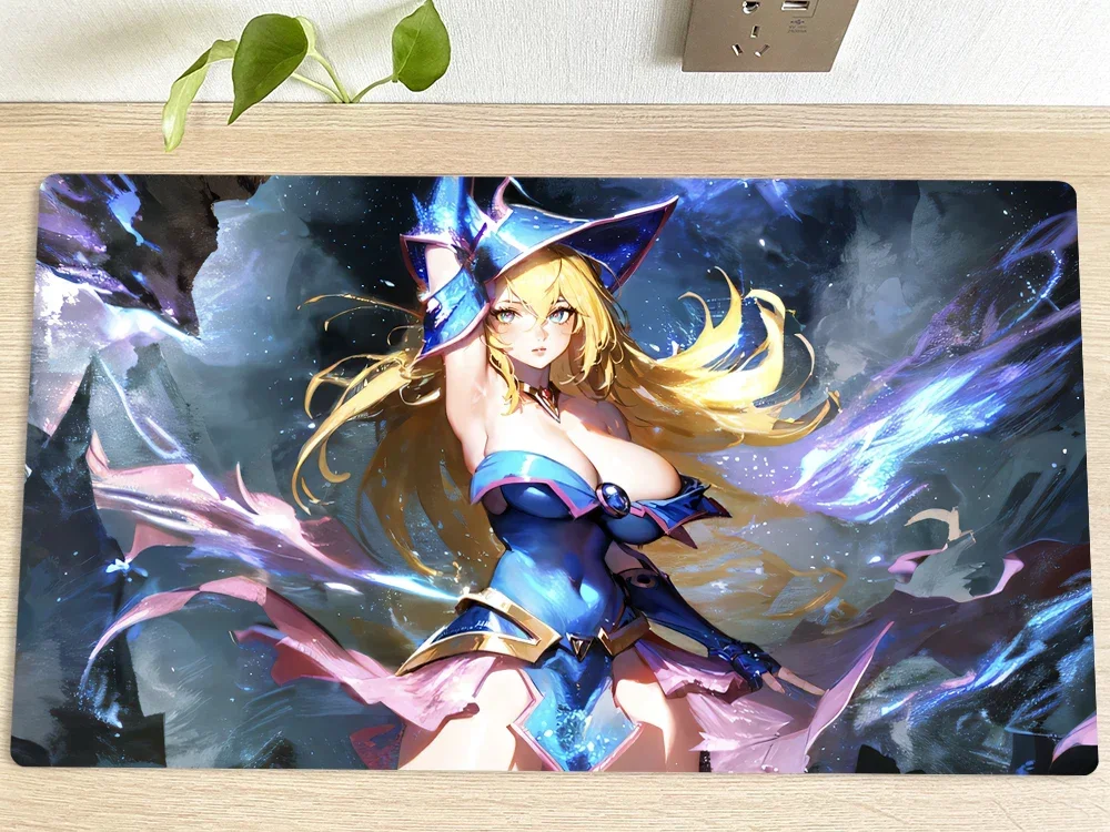 YuGiOh Benutzerdefinierte Spielmatte Dark Magician Girl TCG CCG Matte Trading Card Spiel Matte Tisch Schreibtisch Gaming Spielmatte Mauspad Kostenlose Tasche