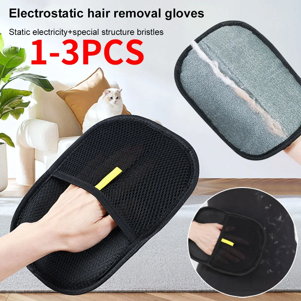 Tierhaarentferner-Handschuh, Tierhaarentferner-Handschuhe, Enthaarungsbürste, Handschuh für Hund, Katze, Kaninchen, mit langem/kurzem/lockigem Haar Image