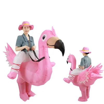 Reitender Flamingo, aufblasbare Kostüme, ausgefallenes Cosplay-Kleid, Party, Halloween-Kostüm für Image