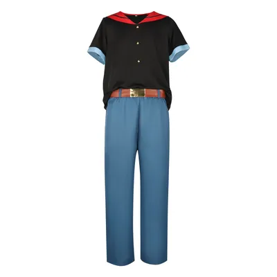 Popeye Kostüm für Erwachsene, Matrosenanzug, Hemd, Hose, Gürtel, komplettes Set, Halloween-Outfits Image