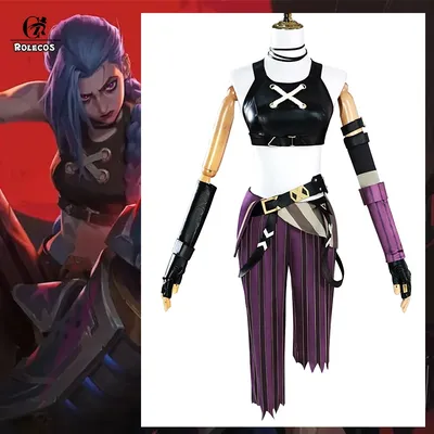 ROLECOS Spiel LOL Staffel 2 The Loose Cannon Jinx Cosplay Kostüm LOL Jinx Outfits Halloween Party Image