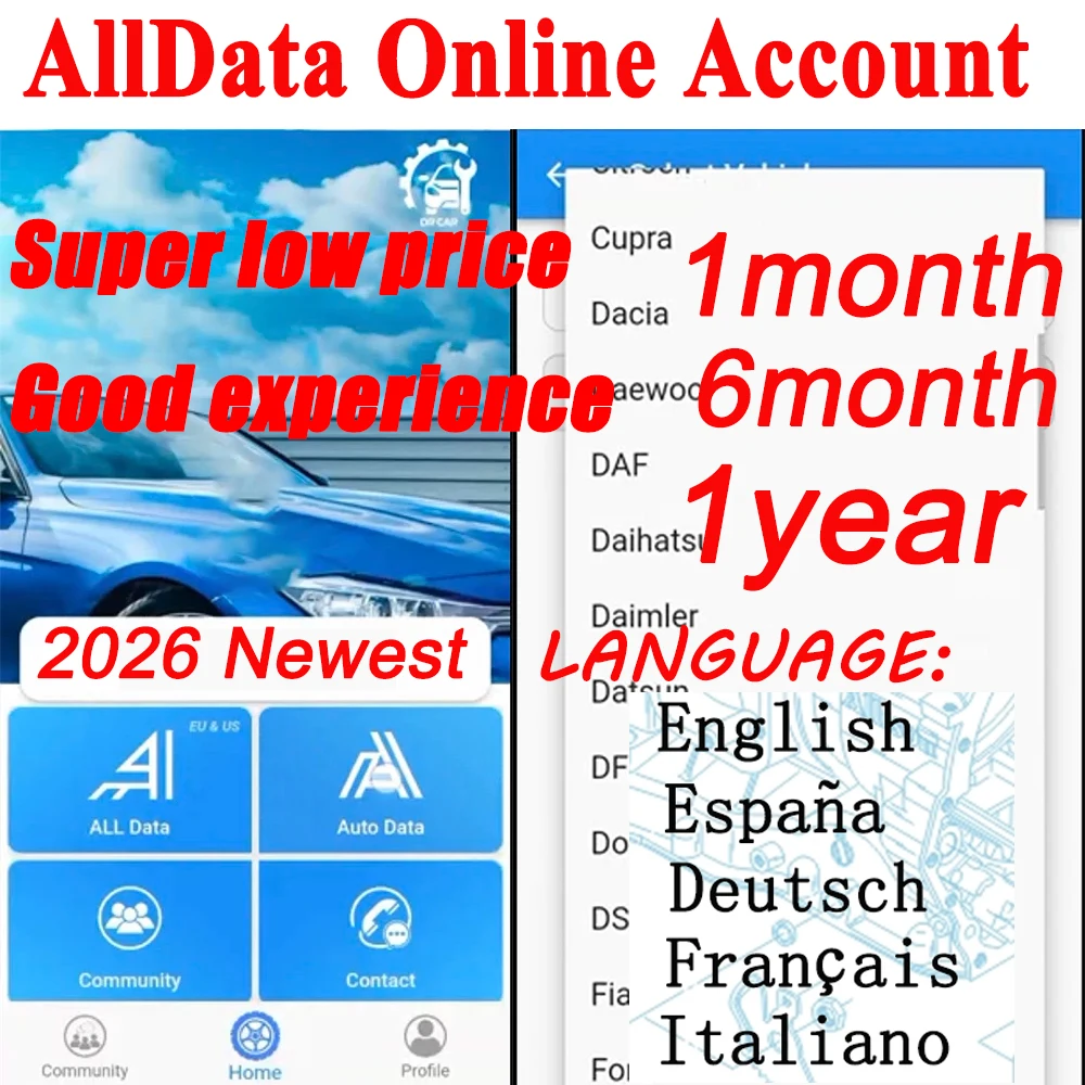 2027 Alldata EU Online-Konto Werkstattversion Englisch Französisch Deutsch Spanisch Italienisch Vollständiger Datenzugang Reparatursoftware Haynes KFZ-Daten Image