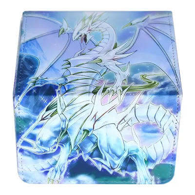 Diy Yu-Gi-Oh! Blue-Eyes White Dragon Kartenaufbewahrungsbox Opcg Ptcg Ws Ygo Leder Magnetkarte Image