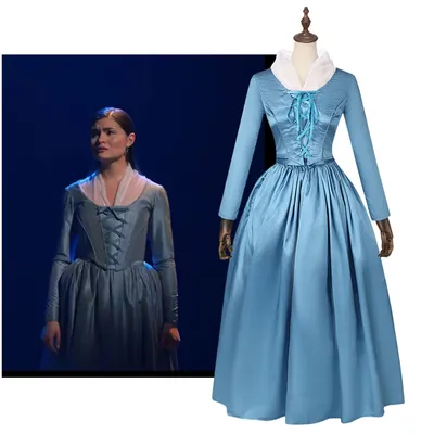 Hamilton Elizabeth Schuyler Cosplay-Kostüm, musikalisches blaues Spitzenkleid für Damen, Broadway-Bühnenkleid Image