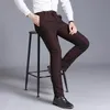 Herren-Anzughose, Business-Casual-gestreifte Hose, asiatische Größe 29-38, Blau, Grau, Schwarz