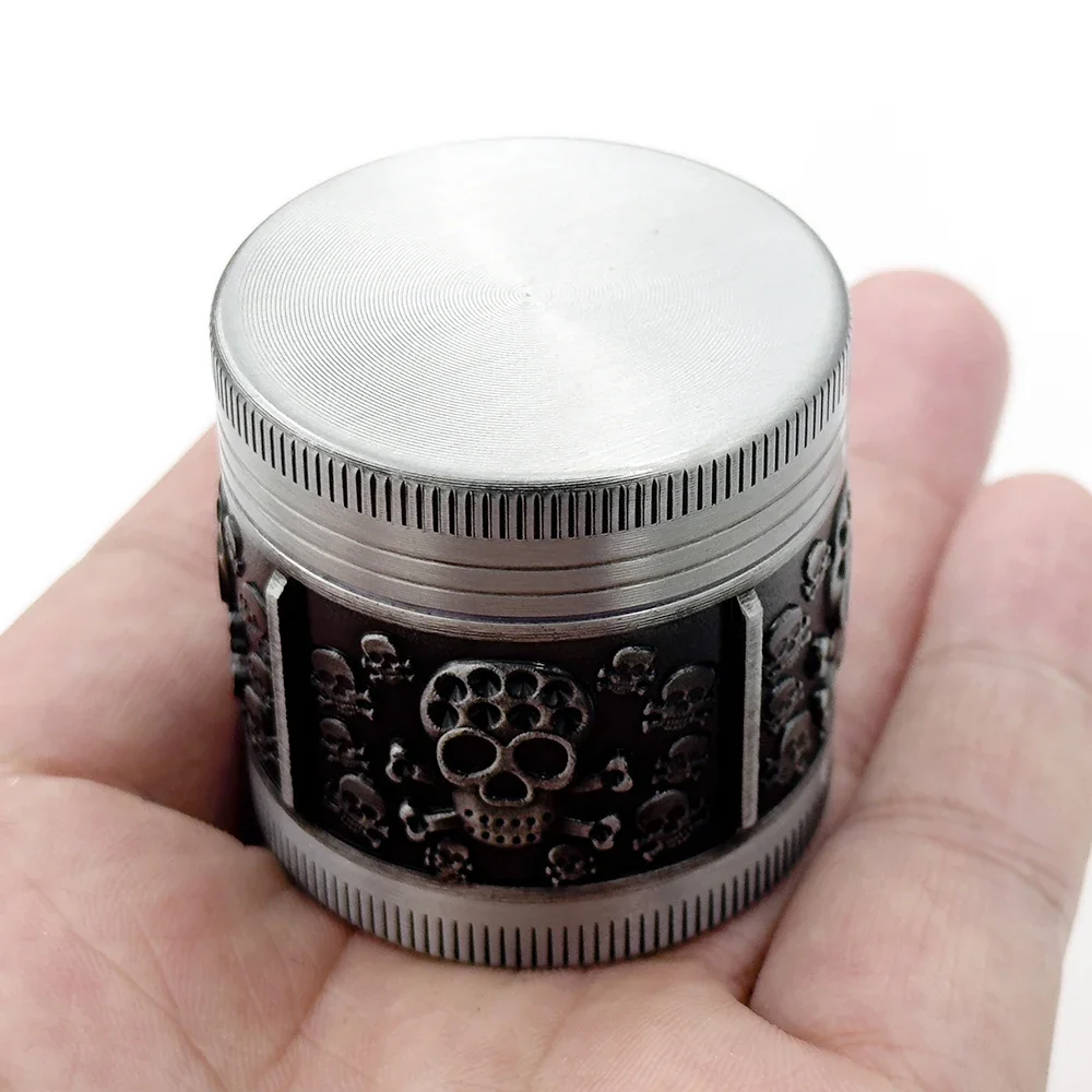 Skuller 40 mm Mühle 4 Schichten manuell Metall Gewürz Kräuter Brecher Cutter Rauchen manuell Image