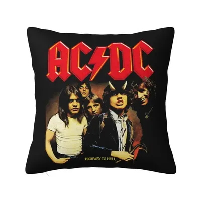 Benutzerdefinierter Vintage Rock AC DC Kissenbezug 45x45cm Heavy Metal Musikband Weicher Luxus-Kissenbezug Image