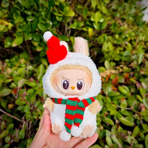 Bekleidungsset für 17 cm Puppen FürLabubu Modebekleidungszubehör Outfit geeignet für 6,69 Zoll (17 cm) Puppe Weiche Baumwollbekleidung Ersatz Keine Puppe NUR Kleidung Weihnachtsgeschenk Image