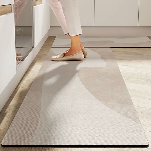 Einfache Teppich Küchenmatte rutschfeste ölbeständige Bodenmatte Wohnzimmer Teppich Innen Außen Matte Schlafzimmerdekoration Badezimmermatte Eingangs Teppich Fußmatte Image