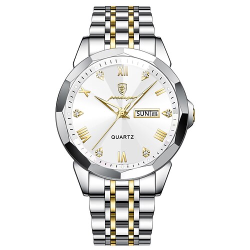 Herrenuhren Luxusmode original Quarzuhr für Mann wasserdicht leuchtende Datumswochenarmbanduhr Image
