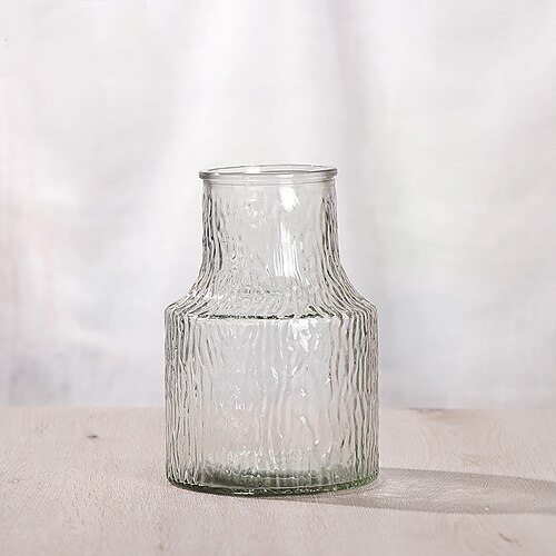 nordische Glasvase für Wohndekoration, klare hydroponische Blumenvase für den Tisch, minimalistische Wohnzimmerdekoration für frische oder getrocknete Blumen Image