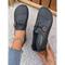 Damen Flache Schuhe Barfußschuhe Weiche Schuhe Schuhe mit weiter Passform Täglich Reise Muttertag Blumen Knopf Flacher Absatz Runde Zehe Lässig Komfort Minimalismus Kunstleder Loafer Wein