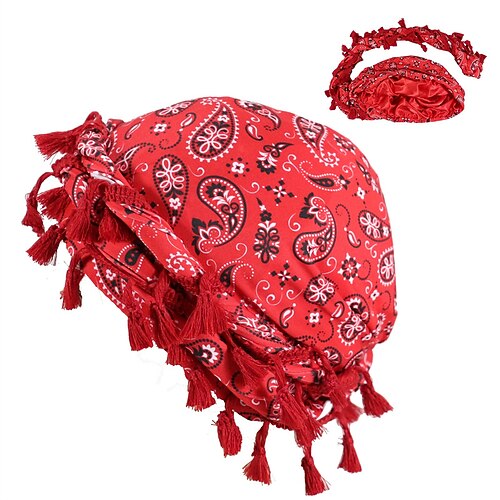 Herren Beanie Mütze Beanies Schwarz Gelb Polyester Quaste Gemütlich Alltagskleidung Ausgehen Paisley-Muster Winddicht Image