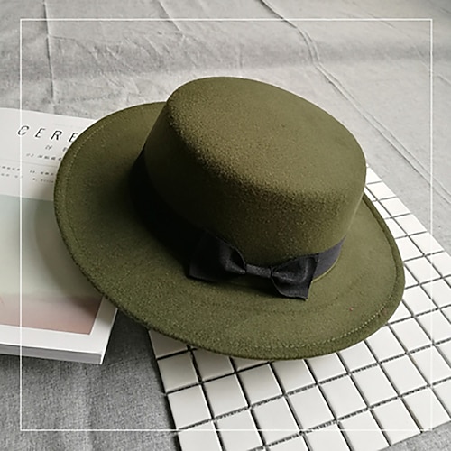 Retro-Eltern-Kind-Hut im britischen Stil, schwarzer flacher Hut, Wollhut für Männer und Frauen, Leistung, Gentleman-Hut, Filzhut, Kinder-Leistung Image