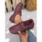 Damen Flache Schuhe Barfußschuhe Weiche Schuhe Schuhe mit weiter Passform Täglich Reise Muttertag Blumen Knopf Flacher Absatz Runde Zehe Lässig Komfort Minimalismus Kunstleder Loafer Wein