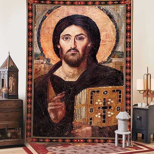 Mittelalter Wandteppich Mittelalter Byzantinische Kunst Hängender Wandteppich Großer Wandteppich Wanddekoration Fotografische Kulisse Decke Vorhang Heim Schlafzimmer Wohnzimmer Dekoration Der Image