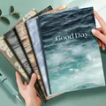 4Pcs A5 B5 quaderno cucito quaderno per viaggiatori addensato quaderno minimalista a onde Good Day