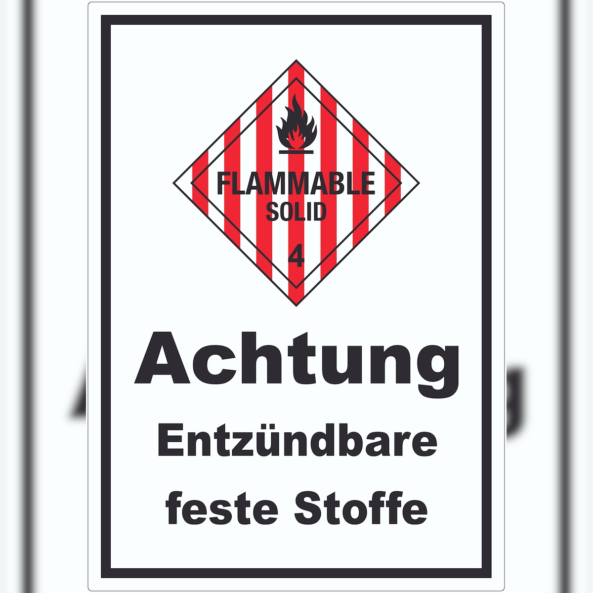 HB-Druck Aufkleber Entzündbare feste Stoffe Flammable Solid A3 (297x420mm) Image