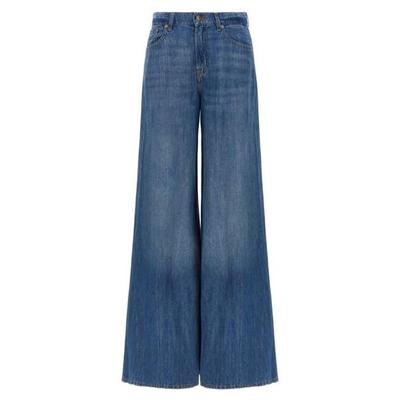 'Willow Wide' Jeans - Blue - 7 For All Mankind Jeans