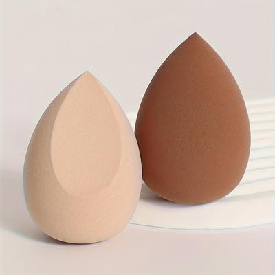 TEMU [2pcs Makeup Sponge Powder Puff] 2pcs Beauty Makeup Sponge Powder Puff Set, Beauty Makeup Egg, Latex-free Beauty Makeup Puff For Liquid, Cream And Foundation Mixing Beauty Tools Image