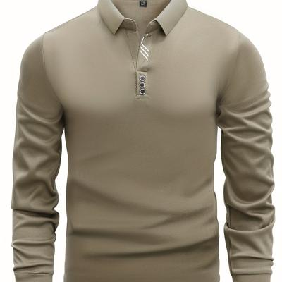 TEMU Men's Collared Shirt, Lightweight And Breathable Top For All , V-neck Casual T-shirt Suitable For Sports, Training, Work, And Commuting Image