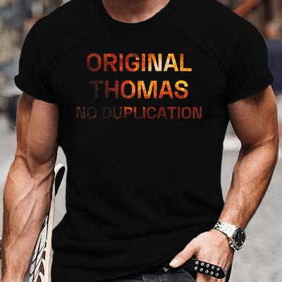 TEMU Original Thomas No Duplication Print Tee Shirt, Tees For Men, Casual Short Sleeve T-shirt For Summer Image