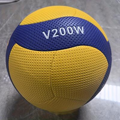 "TEMU 1pc Size 5 Volleyball - Durable Pu Material, Blue/yellow ""v200w"" Texture, Indoor & & Competition, Training Volleyball | Vibrant Design | Durable Pu Volleyball, Volleyball Training Equipment"
