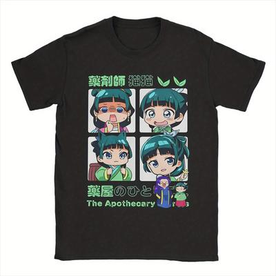 TEMU Men's Maomao Diaries T Shirt Anime Cotton Merchandise Awesome Short Sleeve Crewneck Tees Plus Size T-shirt Image
