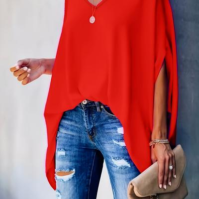 TEMU -neck Loose Short Sleeve Macaron Fabric Comfortable Non-stretch Plus Size Women's Shirt Image