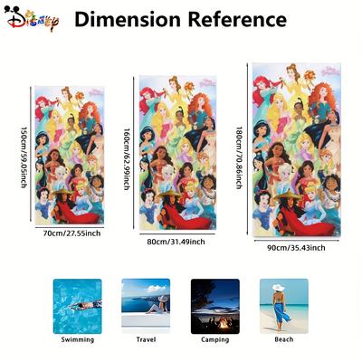 "TEMU 1pc "a Magical Gathering Of Characters, Vibrant Beach Towel" With Cartoon Design, Quick-dry Outdoor Travel Towel" Image