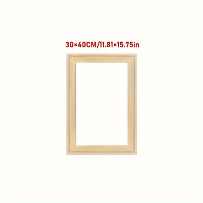TEMU 5d Diy Diamond Painting Combo Frame - Classic Square Wall-mounted Picture Frame With Log Finish, Ideal For Home Decor, Diamond Painting Accessorie Image