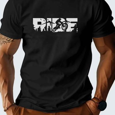 TEMU Bicycle Mountain Bike Spring And Summer Men's Short-sleeved T-shirts Printed Tops Summer T-shirts Image