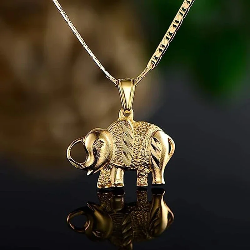 Huitan Persönlichkeit Elefant Anhänger Halskette Frauen Metall Gold Farbe/Silber Farbe Hip Hop Tier Zubehör Rock Mädchen Schmuck
