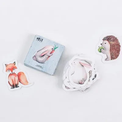 45 teile/los Nette Wald Tiere Dekoration Klebe Aufkleber Diy Cartoon Aufkleber Tagebuch Aufkleber Sammelalbum Schreibwaren Aufkleber Image