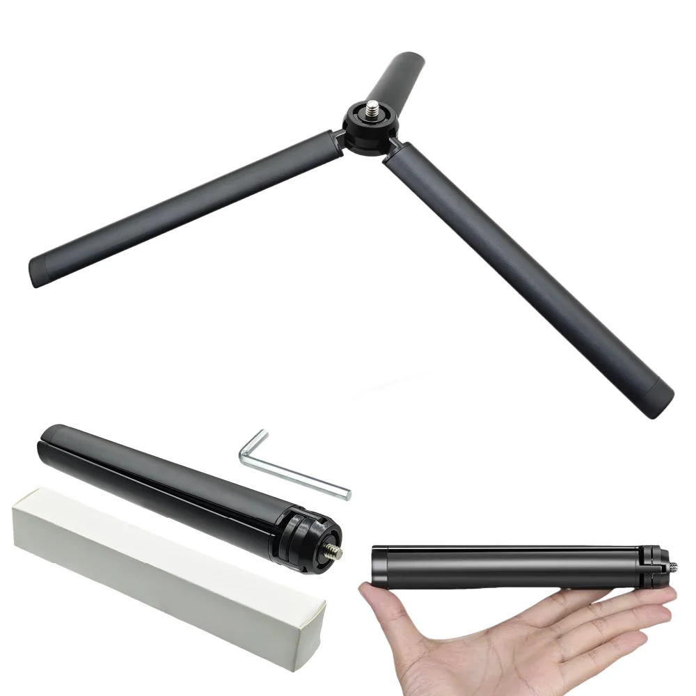 Metal Mini Desktop Tripod with 1/4 Inch Screw Stand for Smooth 4 DSLR Camera Video Camcorder Aluminum Alloy Holder With Wrench