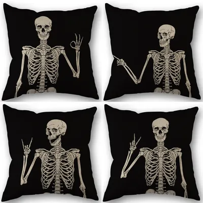 1pc, gruselige Schädel Kissen bezug für Gothic Halloween Dekor für Wohnzimmer, Sofa, Auto, Kissen bezug und Home Party Kissen bezug Image
