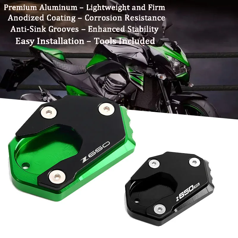 2024 Fit Für Z900 RS Z650 Z800 Z1000 R SX NINJA 650 Ninja 1000 sx CNC Motorrad Ständer Pad fuß Seite Stehen Verlängerung Pad Image