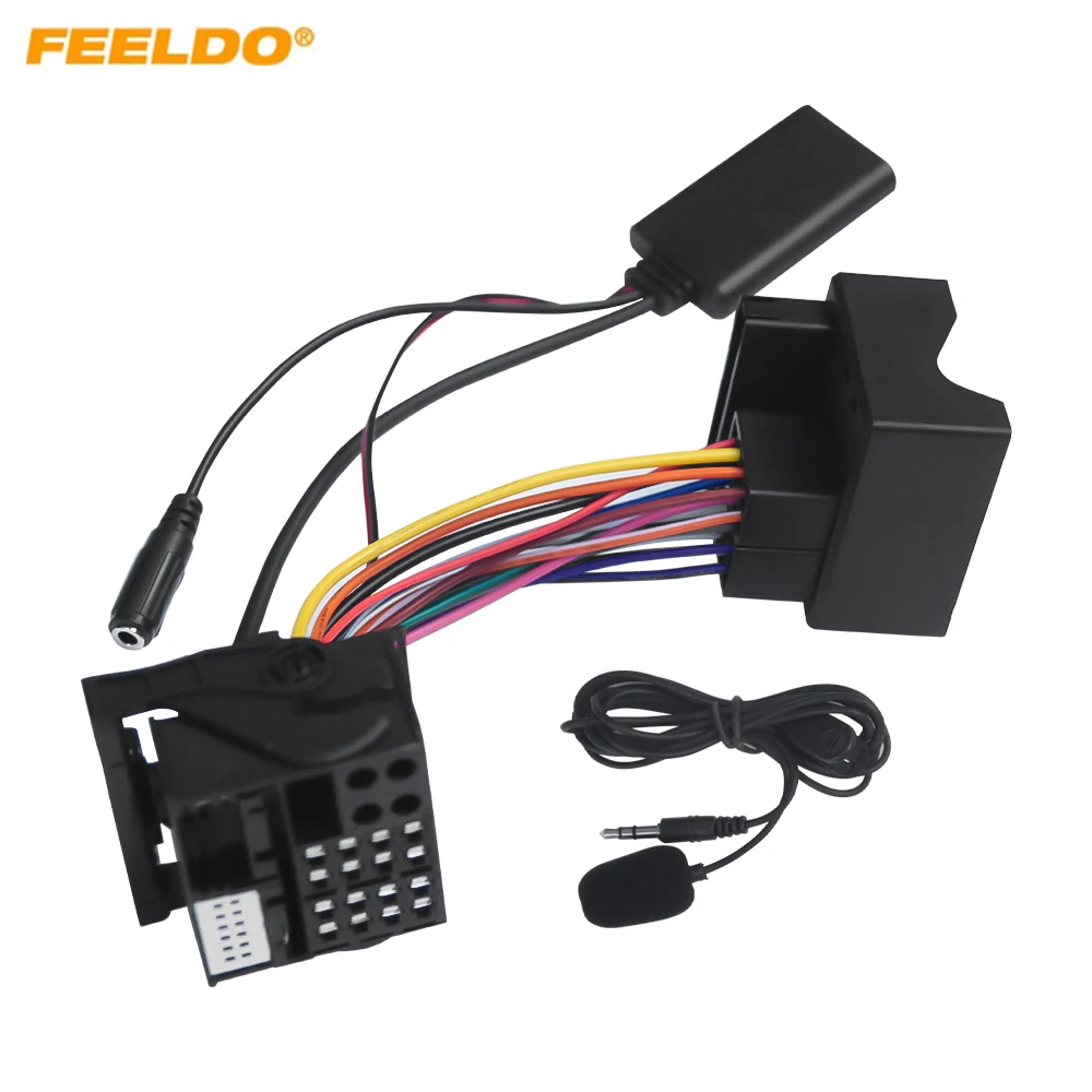 FEELDO Auto 5,0 Bluetooth Modul AUX-in Audio MP3 Musik Adapter Für Audi A4/B7/TTs/TT/A8/R8/A3 Stereo Kabelbaum Mit Mikrofon Image