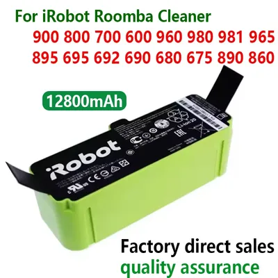 12800 mAh Lithium-Ionen-Akku für iRobot Roomba Cleaner 900 800 700 600 Serie 960 980 981 966 895 695 692 690 675 780 860 891 Image