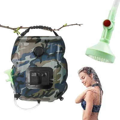 Outdoor Camping Solar Dusche Tasche 20L Solar Heizung Camping Dusche Tasche Abnehmbare Schlauch Schalter Tragbare Dusche